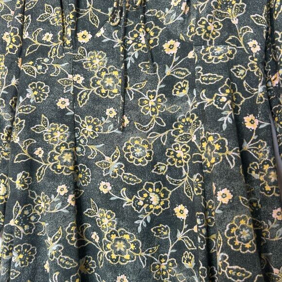 J. Crew Sweetheart Long Sleeve Mini Dress Vintage Vines Fabric Green Floral 00 - Picture 8 of 10